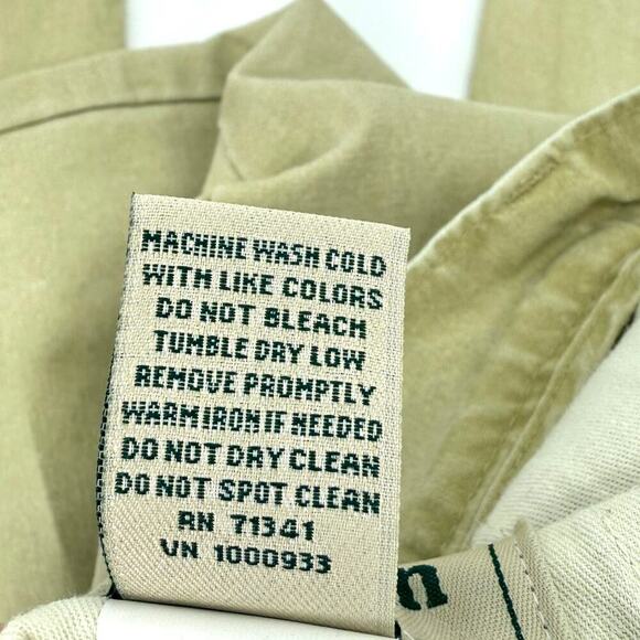 L.L. Bean VTG Natural Fit Cotton Tan Flat Front Chinos Mens Size 36x32 Trousers - Picture 8 of 10